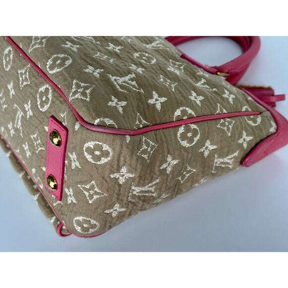 Louis Vuitton Sabbia Cabas Tote Bag in Monogram Canvas w Pink Leather Trim D-9 - Picture 6 of 16